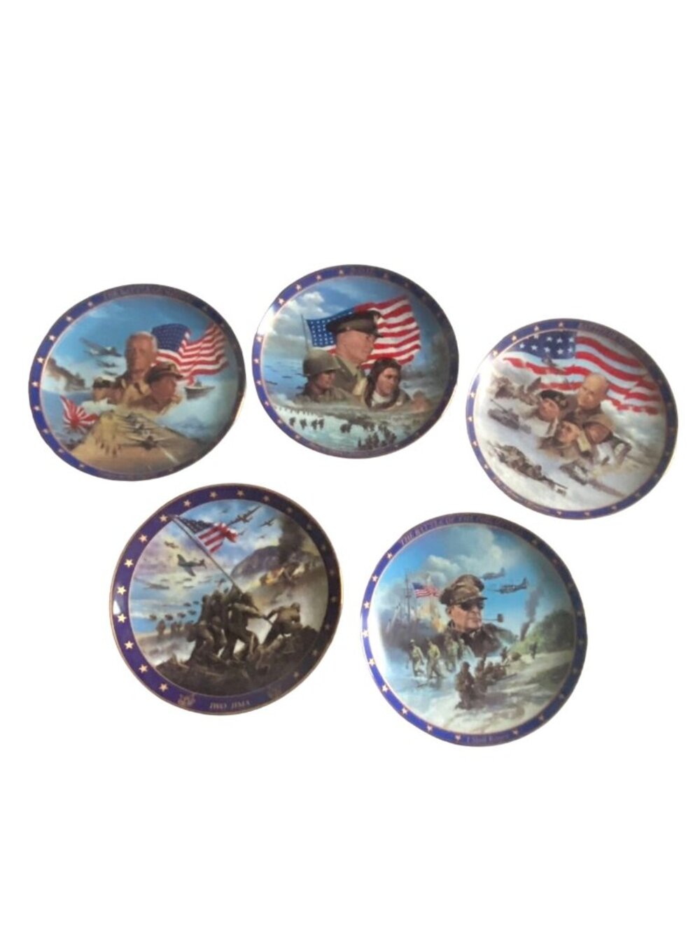 The Bradford Exchange WWII The Remembrance Series:1-5-Decorative Plates-8 in